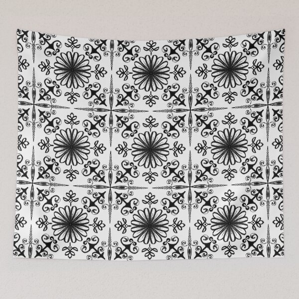 Item preview, Intricate Ironwork Style Pattern Bold Black and White Abstract designed and sold by ArticLotusShop.