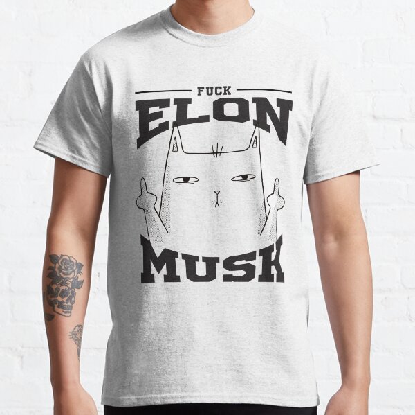 Vista previa del artículo con la obra «A la mierda Elon Musk», diseñado y vendido por GraphismCats.