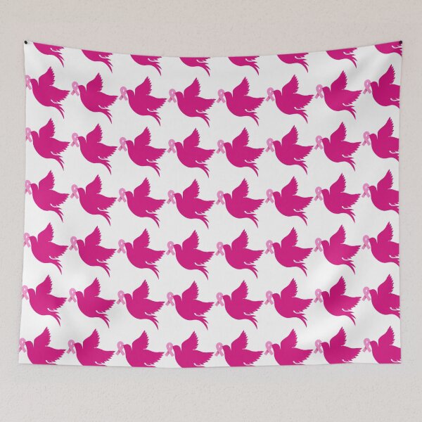 Aperçu de l'œuvre Colombe avec ruban rose créée et vendue par pnkpopcorn.