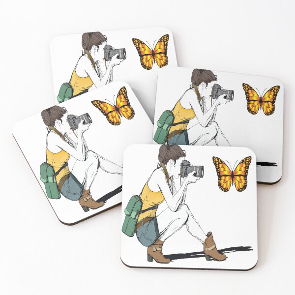 Item preview, Photograrphy Girl takes a pic of a Butterfly free to choice.. designed and sold by AVOGATO KITTY KAT  CAT.