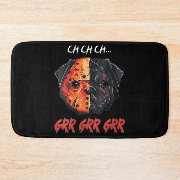 Item preview, Womens Ch ch ch Grr Grr Grr Halloween Sacry Pug Horror Dog V-Neck designed and sold by MarkMille76.