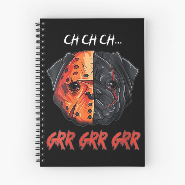 Item preview, Womens Ch ch ch Grr Grr Grr Halloween Sacry Pug Horror Dog V-Neck designed and sold by MarkMille76.