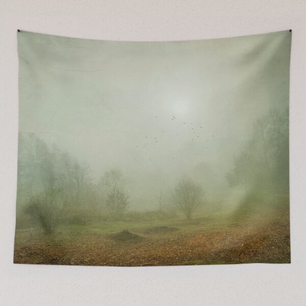 Item preview, Fall Mood - Landscape in Fog designed and sold by Dyrk Wyst Redbubble Shop.