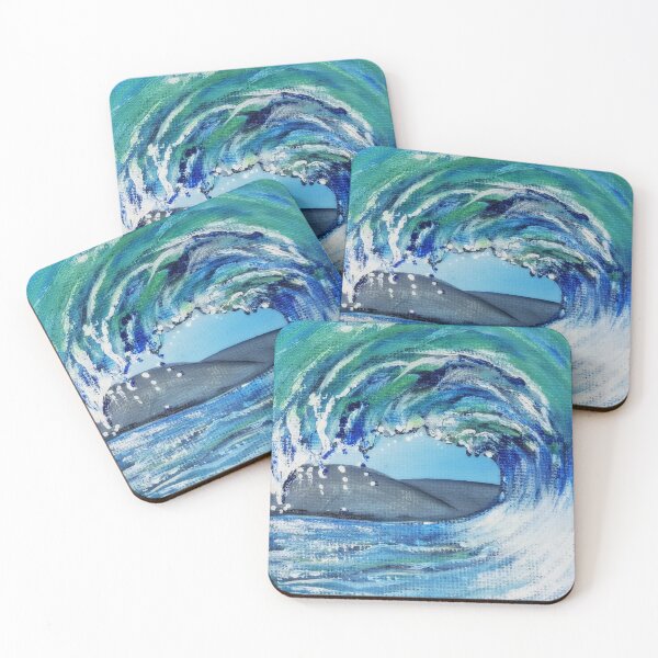 Item preview, Painting Wave Overthrow, an enchanting painting of a wave with green & blue colors designed and sold by Anke Franikowski.