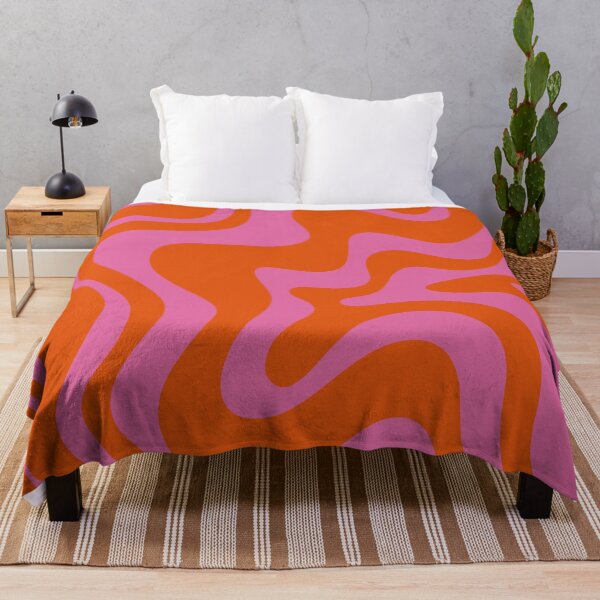 Item preview, Retro Liquid Swirl Abstract Pattern in Red Orange and Hot Pink designed and sold by kierkegaard.