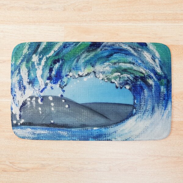 Item preview, Painting Wave Overthrow, an enchanting painting of a wave with green & blue colors designed and sold by Anke Franikowski.