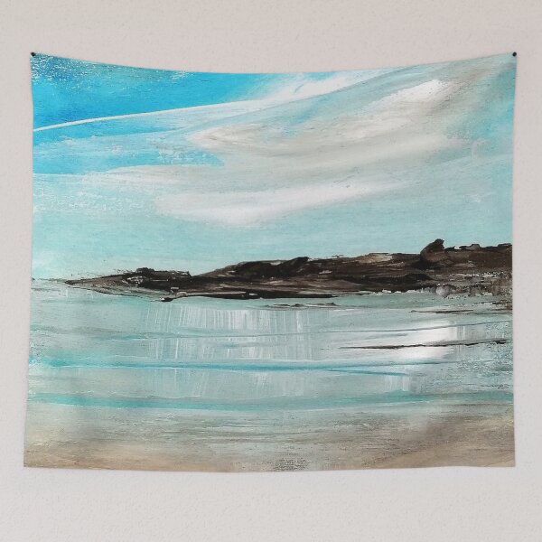 Item preview, A painted seascape, clouds & sea painted on wood designed and sold by Anke Franikowski.