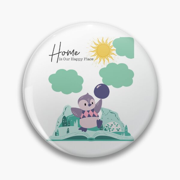Item preview, Home is our Happy Place - book lover - North Pole landscape, Cute Penguin playing with a ball designed and sold by Mechanical-Artt.
