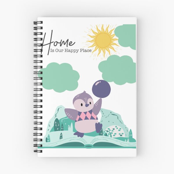 Item preview, Home is our Happy Place - book lover - North Pole landscape, Cute Penguin playing with a ball designed and sold by Mechanical-Artt.