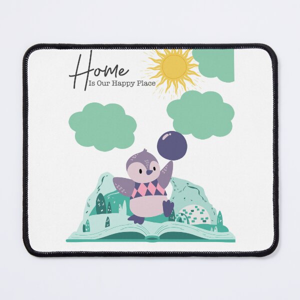 Item preview, Home is our Happy Place - book lover - North Pole landscape, Cute Penguin playing with a ball designed and sold by Mechanical-Artt.