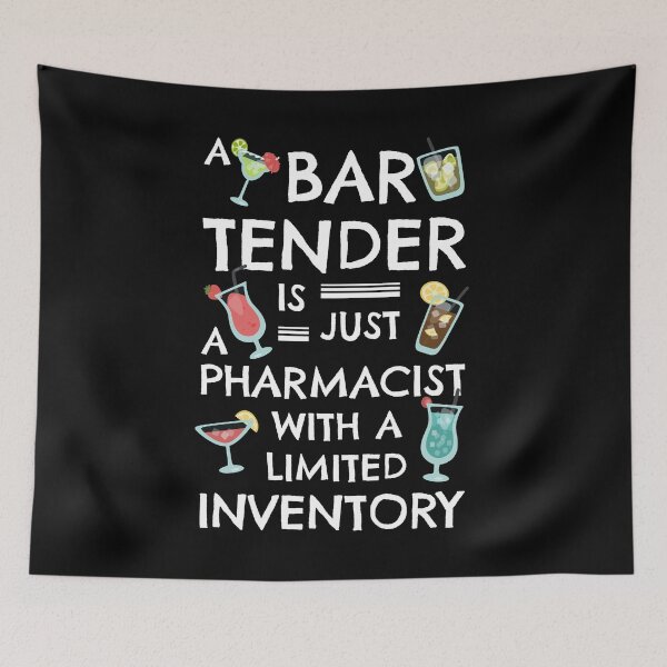 Item preview, A bartender is just a pharmacist with a limited inventory designed and sold by Happy Puppy Print On Demand.