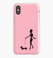 Flaunting The Pooch (blush) - Dachshund Sausage Dog iPhone Case