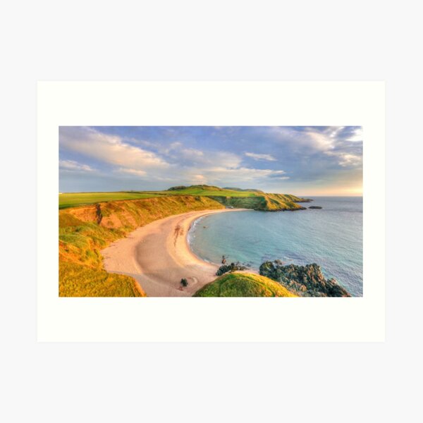 Porthor Bay at Sun down Art Print