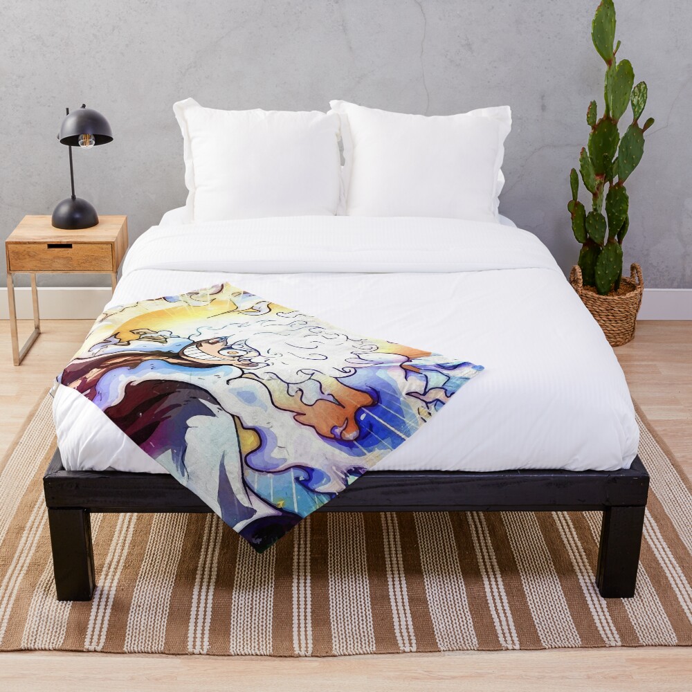 Gear 5 colored manga panel Throw Blanket for Sale by YourDemonSlayer