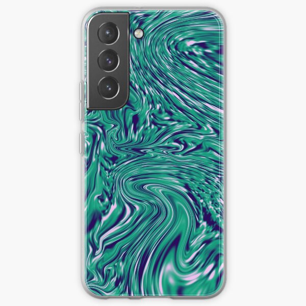 Liquid ocean - trippy turquoise liquify seamess pattern Samsung Galaxy Soft Case