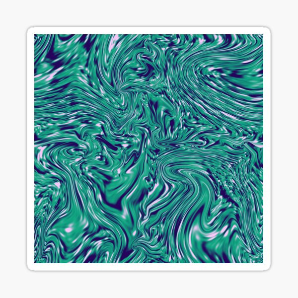Liquid ocean - trippy turquoise liquify seamess pattern Sticker