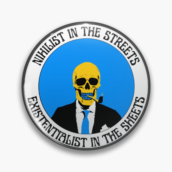 Artikelvorschau, Nihilist In The Streets, Existentialist In The Sheets Pop Art Skull entworfen und verkauft von PVSKI.