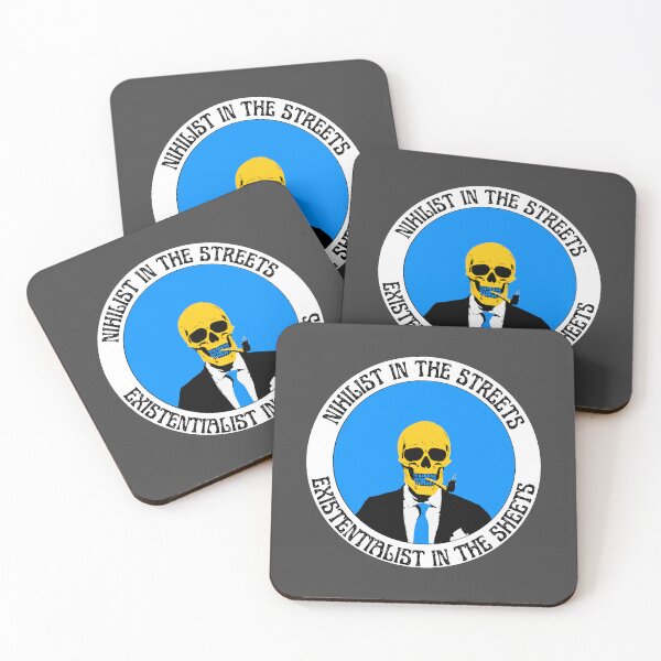 Artikelvorschau, Nihilist In The Streets, Existentialist In The Sheets Pop Art Skull entworfen und verkauft von PVSKI.