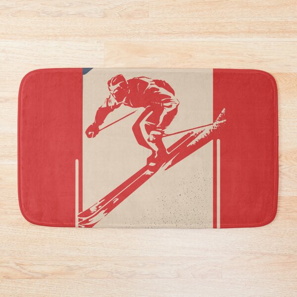 Item preview, Panorama in Canada, British Columbia, Kootenay Rockies, North America - Vintage Red Ski Poster for Mountain Alpine Skier designed and sold by Vintage-TM.