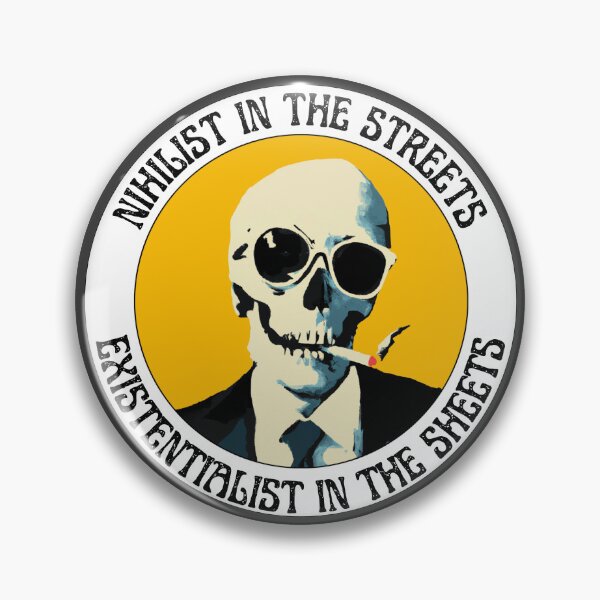 Aperçu de l'œuvre Nihilist In The Streets, Existentialist In The Sheets Pop Art Skull créée et vendue par PVSKI.