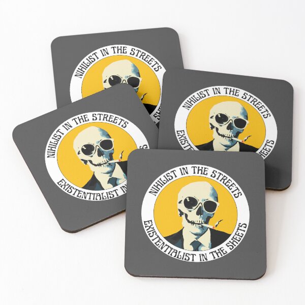 Artikelvorschau, Nihilist In The Streets, Existentialist In The Sheets Pop Art Skull entworfen und verkauft von PVSKI.