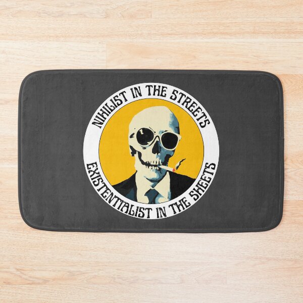 Artikelvorschau, Nihilist In The Streets, Existentialist In The Sheets Pop Art Skull entworfen und verkauft von PVSKI.