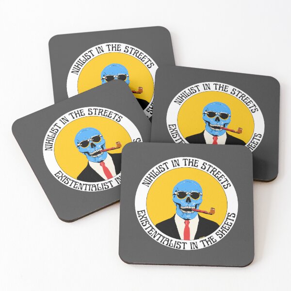 Artikelvorschau, Nihilist In The Streets, Existentialist In The Sheets Pop Art Skull entworfen und verkauft von PVSKI.