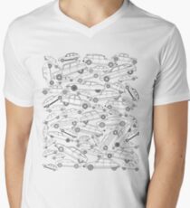 Citroen Oldtimer-Kunst-Zusammenstellung T-Shirt mit V-Ausschnitt