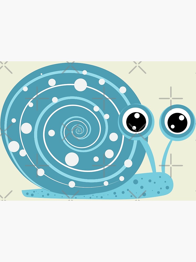 "Cute blue snail with white spots. Children's illustration. F" Poster for Sale by Tatanew