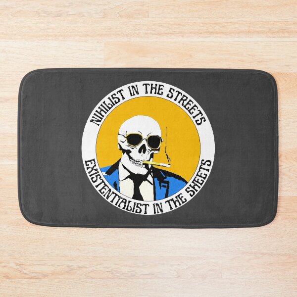 Artikelvorschau, Nihilist In The Streets, Existentialist In The Sheets Pop Art Skull entworfen und verkauft von PVSKI.