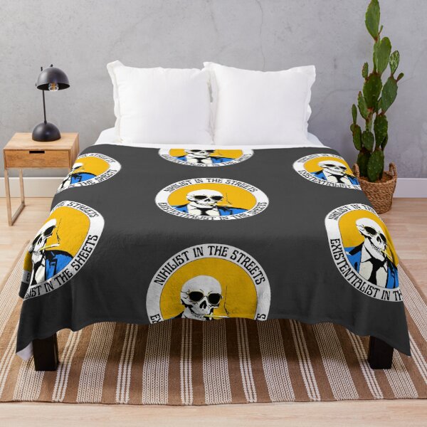 Artikelvorschau, Nihilist In The Streets, Existentialist In The Sheets Pop Art Skull entworfen und verkauft von PVSKI.