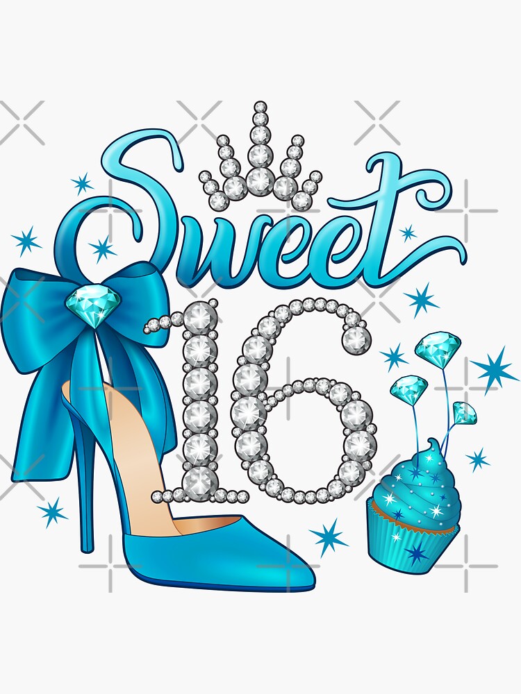 16th Birthday Sweet 16 Girls Sticker For Sale By Iclipart Redbubble