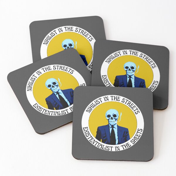 Artikelvorschau, Nihilist In The Streets, Existentialist In The Sheets Pop Art Skull entworfen und verkauft von PVSKI.