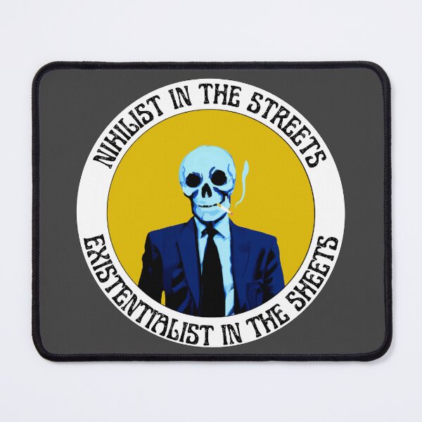Artikelvorschau, Nihilist In The Streets, Existentialist In The Sheets Pop Art Skull entworfen und verkauft von PVSKI.