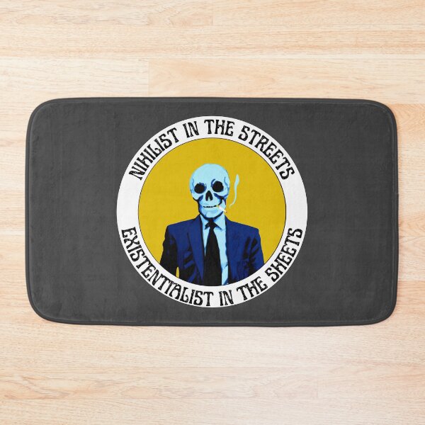 Artikelvorschau, Nihilist In The Streets, Existentialist In The Sheets Pop Art Skull entworfen und verkauft von PVSKI.