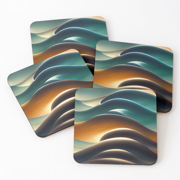 Item preview, Wavy Patterns Dark Brown and Teal  - Created by A.I. designed and sold by Created-by-AI.