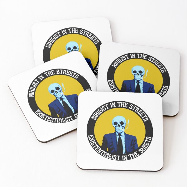 Artikelvorschau, Nihilist In The Streets, Existentialist In The Sheets Pop Art Skull entworfen und verkauft von PVSKI.