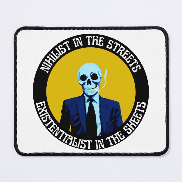 Aperçu de l'œuvre Nihilist In The Streets, Existentialist In The Sheets Pop Art Skull créée et vendue par PVSKI.