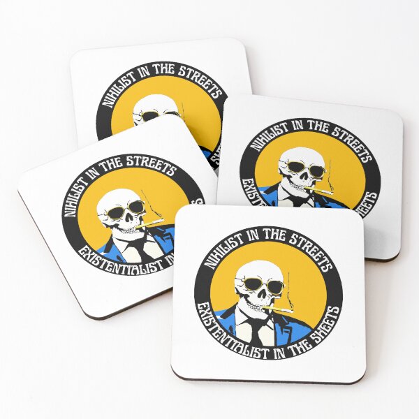 Artikelvorschau, Nihilist In The Streets, Existentialist In The Sheets Pop Art Skull entworfen und verkauft von PVSKI.