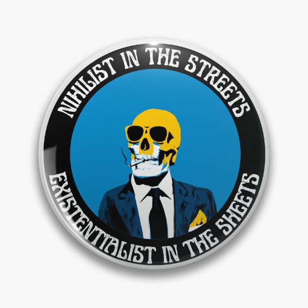 Aperçu de l'œuvre Nihilist In The Streets, Existentialist In The Sheets Pop Art Skull créée et vendue par PVSKI.
