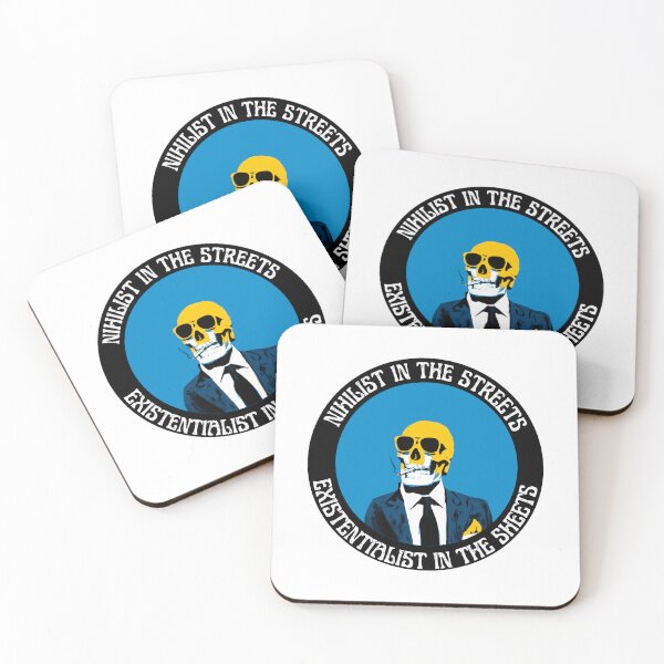 Artikelvorschau, Nihilist In The Streets, Existentialist In The Sheets Pop Art Skull entworfen und verkauft von PVSKI.