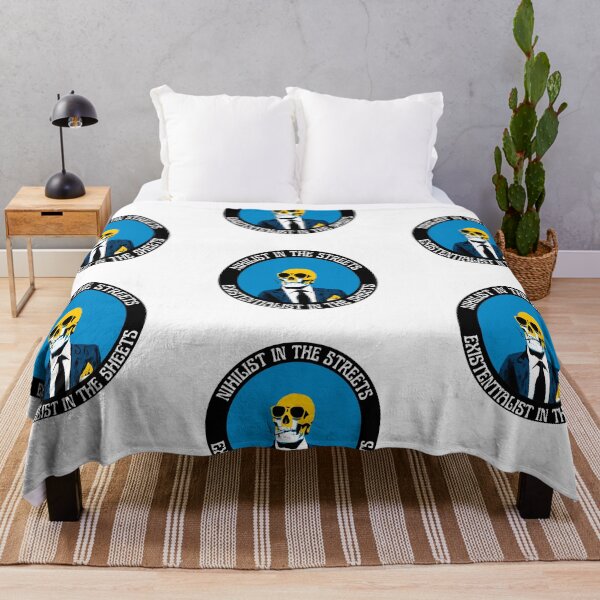 Artikelvorschau, Nihilist In The Streets, Existentialist In The Sheets Pop Art Skull entworfen und verkauft von PVSKI.