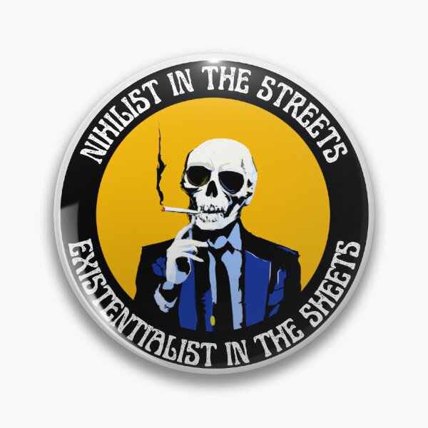 Artikelvorschau, Nihilist In The Streets, Existentialist In The Sheets Pop Art Skull entworfen und verkauft von PVSKI.