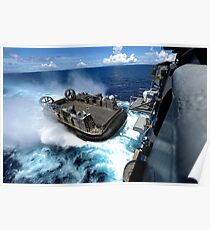 A landing craft air cushion enters the well deck of USS Bonhomme Richard. Poster