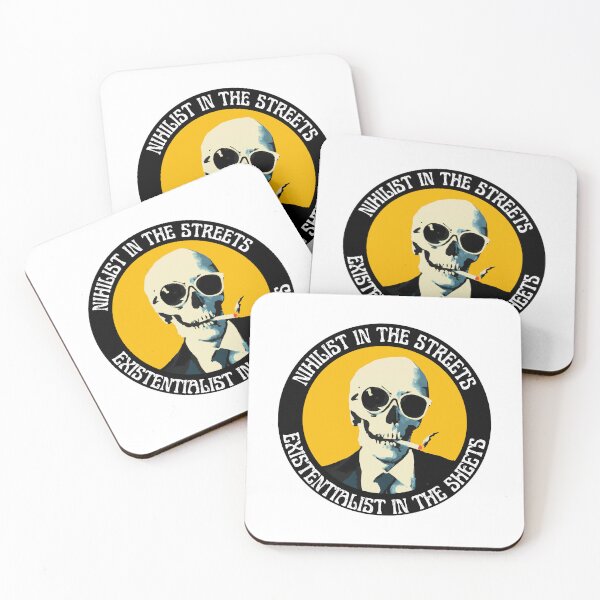 Artikelvorschau, Nihilist auf der Straße, Existenzialist im Bettlaken, Pop-Art-Totenkopf entworfen und verkauft von PVSKI.