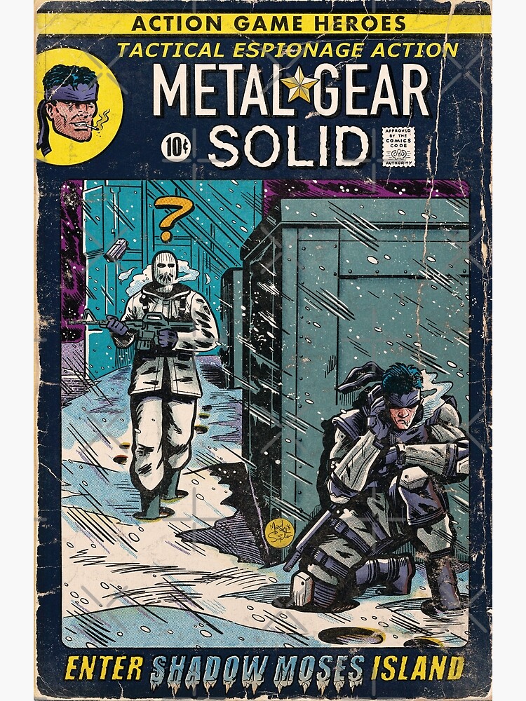 Discover Metal Gear Solid - 'Enter Shadow Moses' Comic Book Fan Art Premium Matte Vertical Poster