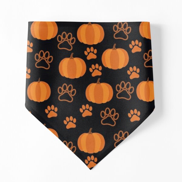Pumpkins and Paws - Orange on Black - for Dog Halloween Pet Bandana