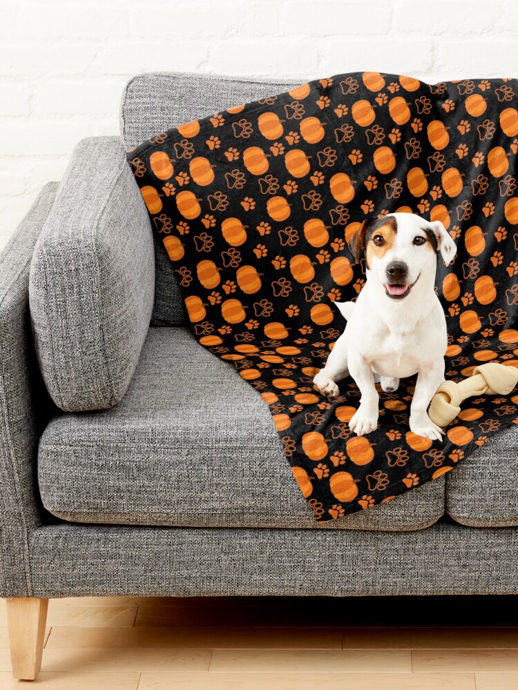 Pumpkins and Paws Orange on Black for Dog Halloween