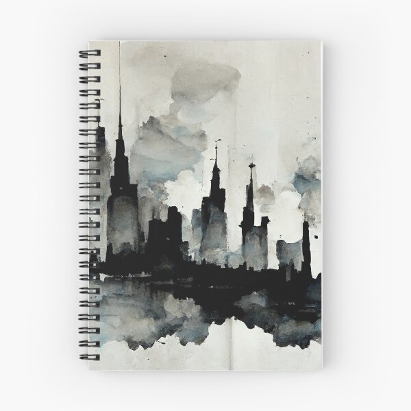 Item preview, Moody City Skyline Watercolor designed and sold by NuminousYes.