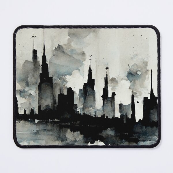 Item preview, Moody City Skyline Watercolor designed and sold by NuminousYes.